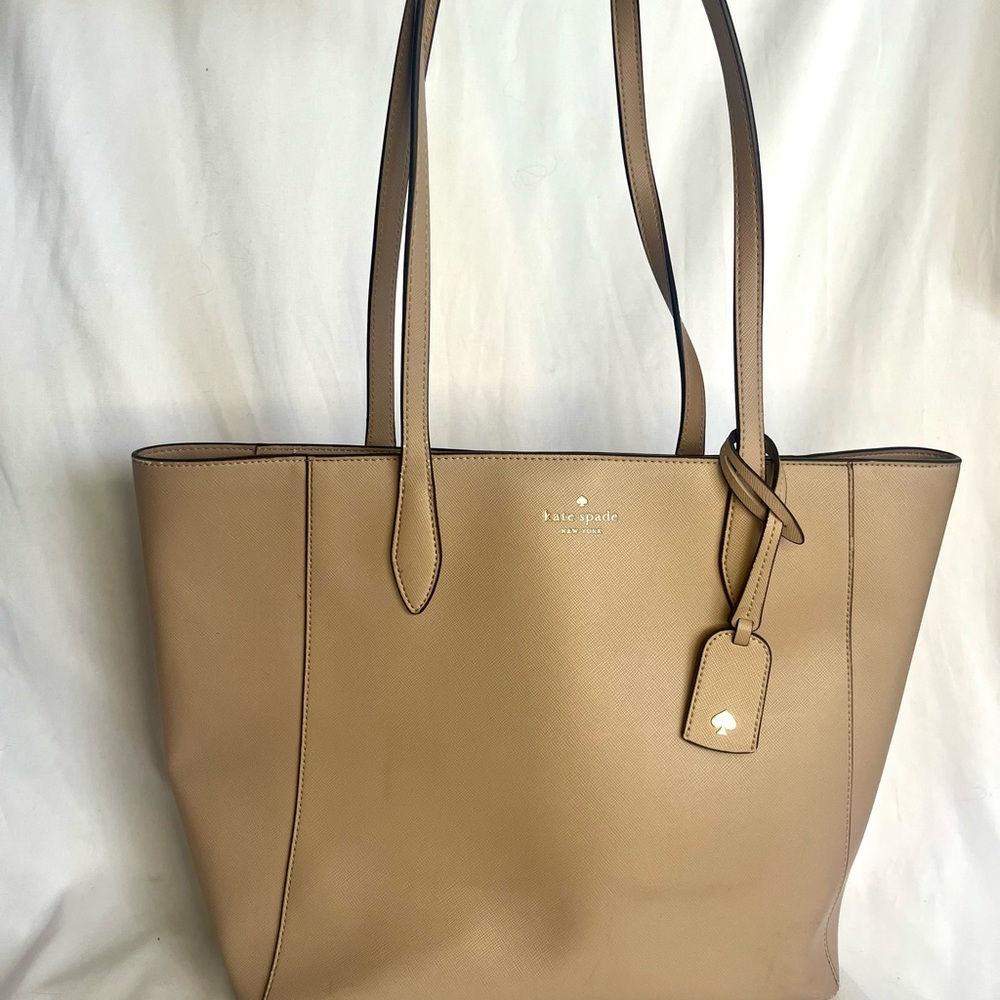 Kate Spade Tan Leather Tote Bag